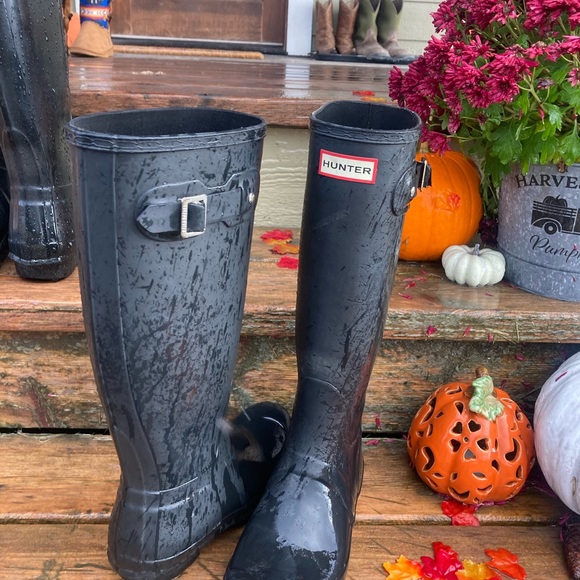 Hunter Black Rainboots Sz 7 - Picture 12 of 13